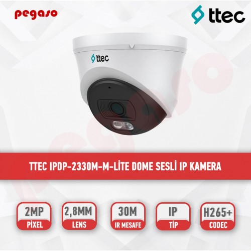 TTEC IPDP-2330M-M-Lite DOME SESLİ IP KAMERA